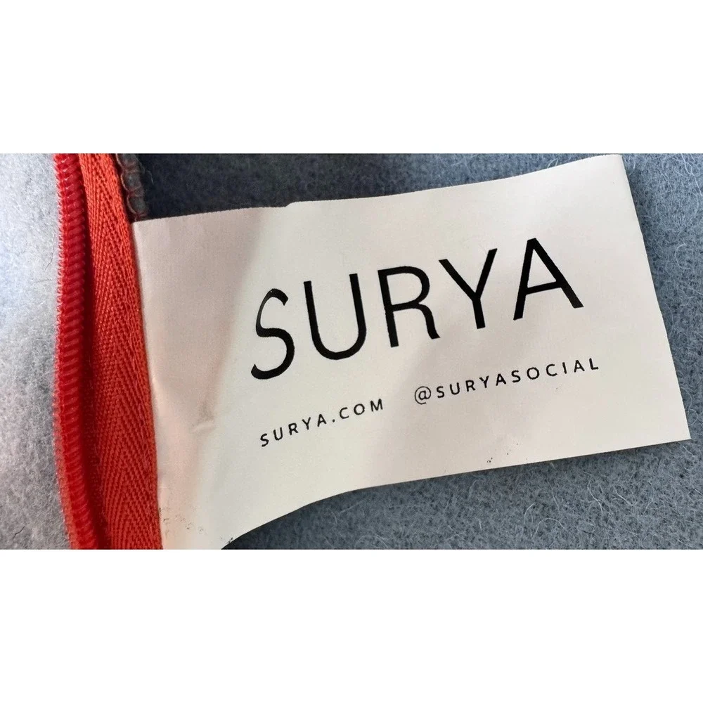 Surya Ackerly NEW Set Of 2 Pillow Cover Blue & Orange Piping Wool Blend 20x20